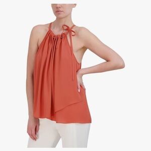 NWT BCBGMAXAZRIA Halter Tie Neck Flowy Top | Size XS‎